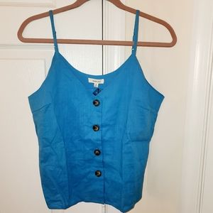 *SOLD* Gilli Tank Top Crop Teal Cotton Medium